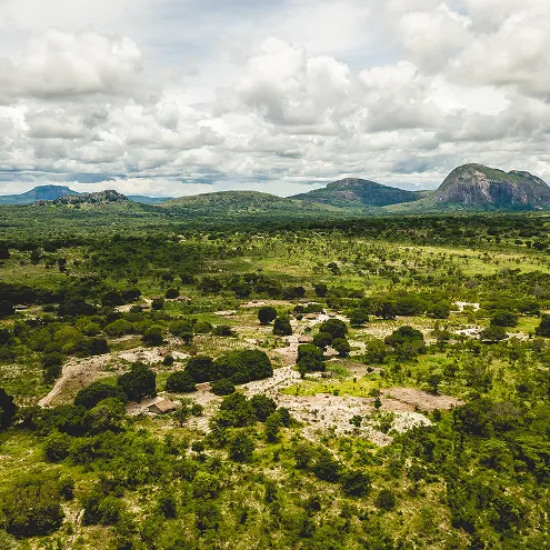 Vue paysage verdoyant au Mozambique