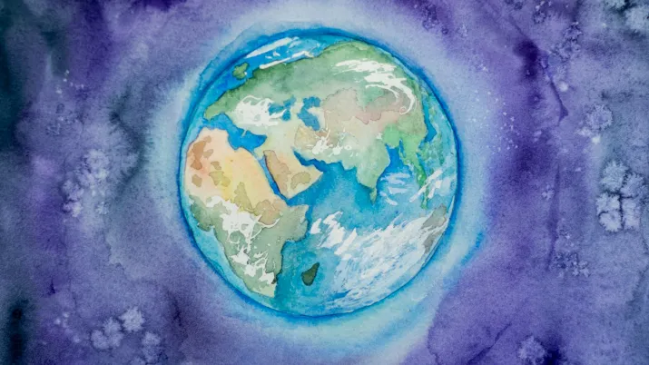 Drawing of the Earth.